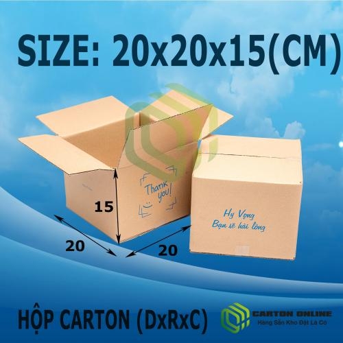 Thùng Carton 20x20x15 - Hộp Carton In Cảm Ơn
