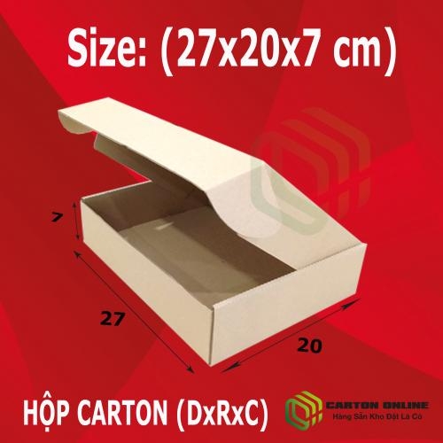 Thùng Carton dẹp - Hộp carton nắp gài 27x20x5