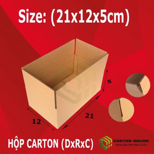 Thùng Carton 21x12x5 - Hộp Carton Giá Rẻ