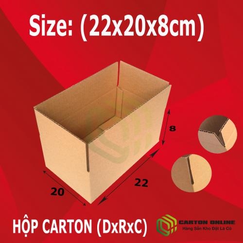 Thùng Carton 22x20x8 - Hộp Carton Giá Rẻ